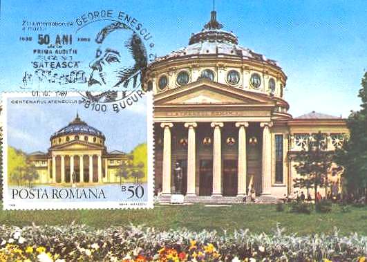 Romanian Athenaeum in Bucarest. 10/01/89. International Music Day. 50 years from the first audition of the "Sateasca (Village) Suite" by George Enesc